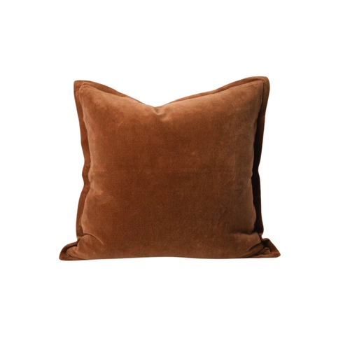 Evelyn Velvet Cushion - Nutmeg 