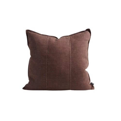 Luca Linen Cushion - Chocolate