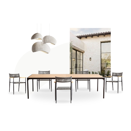 Tyson Dining Table + Calli Armchair - Blk