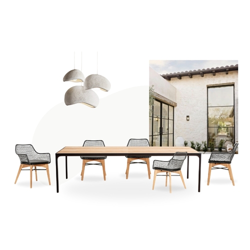 Tyson Dining Table + Maxum Armchair - Black 