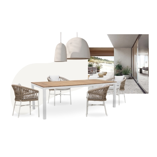 Lido Dining Table +  Mila Armchair - White