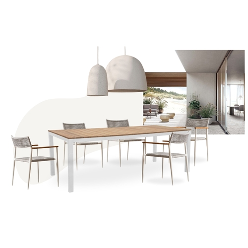 Lido Dining Table +  Calli Armchair - White