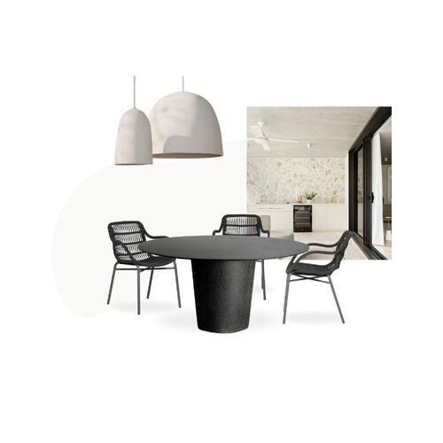 Curve Dining Table + Tiah Armchair - Black 