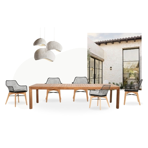 Karosa Dining Table + Maxum Armchair - Blk 