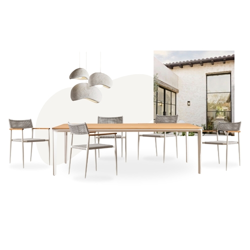 Marco Dining Table + Calli Armchair - White