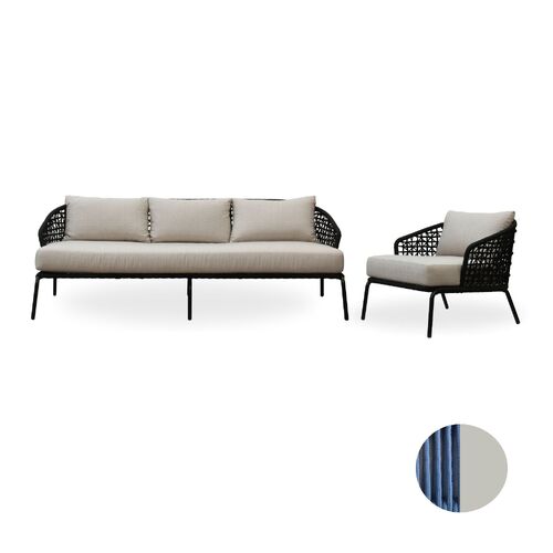 Majorca Sofa & Lounge Set  - Blue 