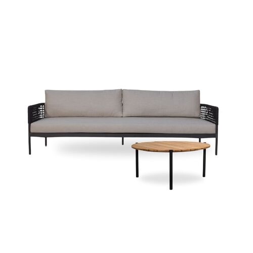 Sarai Sofa + Banyan Teak Top Coffee Table - Black 